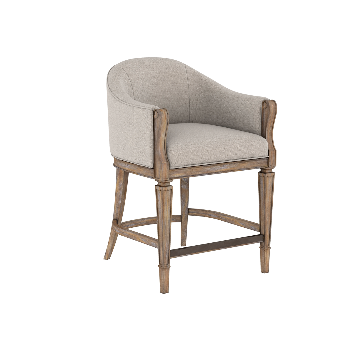 Architrave Counter Stool - Brown Wooden Bar Stool for Kitchen Island, Breakfast Nook & Home Decor | Modern & Comfortable Seating