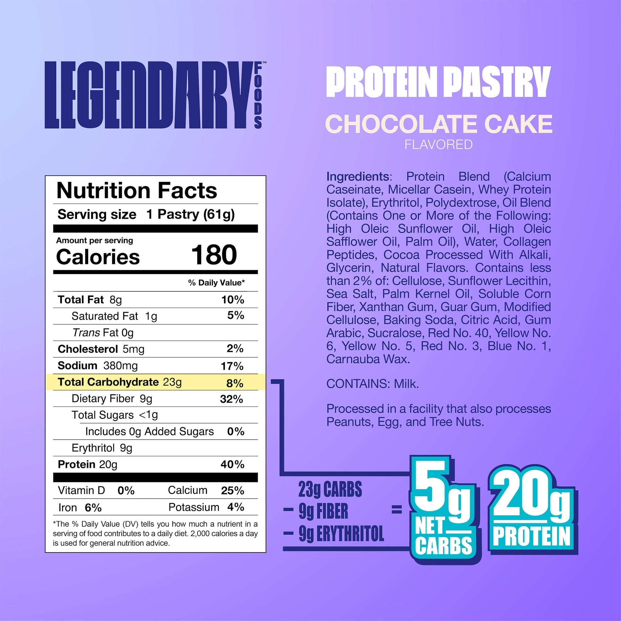 Legendary Foods Protein Pastry 10 Pack - High Protein Snacks for Weight Loss & Muscle Building - Perfect for Gym, Hiking & On-the-Go Nutrition