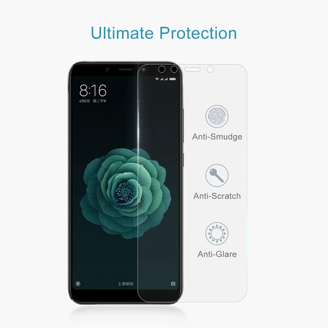 Premium 9H Hardness 2.5D Edge Tempered Glass Screen Protector for Xiaomi Mi 6X & A2 - 100 Pack (0.26mm Ultra-Thin) - Anti-Scratch, Bubble-Free Protection for Daily Use, Work & Travel