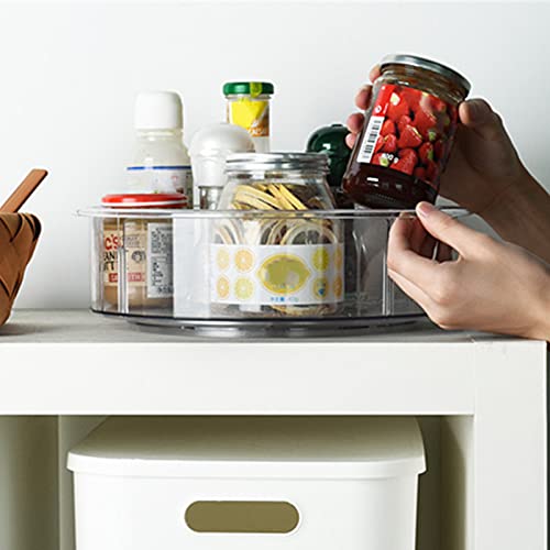 VALINK 360° Rotating Turntable Organizer - Clear Spice Rack for Kitchen, Bathroom & Vanity | Detachable Storage Shelf for Condiment Bottles, Cosmetics & Toiletries | Perfect for Pantry, Countertop & Cabinet Organization