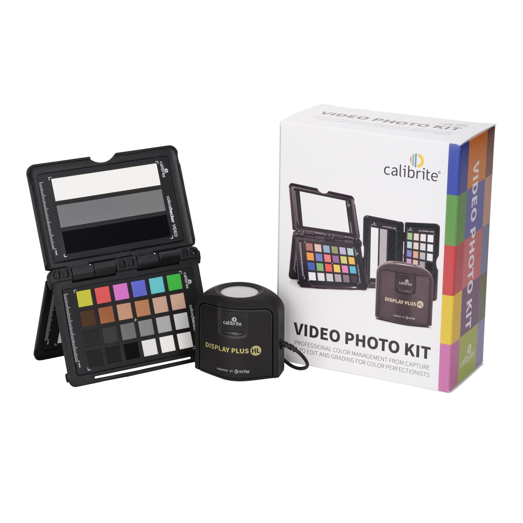 Calibrite Video Photo Kit - Display Plus HL & Passport Video 2 (CCPLHL-PPV2) | Professional Color Calibration Tools for Photographers & Videographers | Perfect for Studio, Editing, and Content Creation
