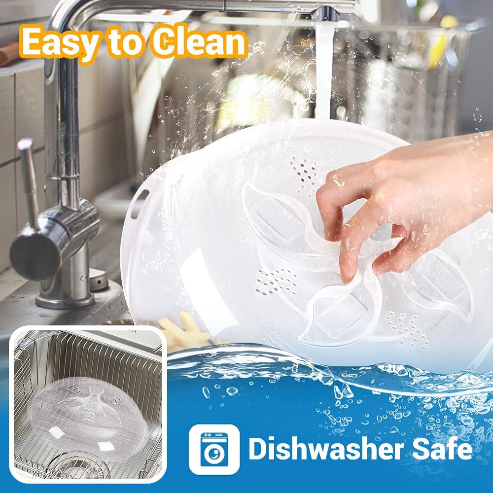 Microwave Splatter Cover - 11.8 Inch Large BPA-Free Clear Microwave Plate Cover with Steam Vents | Dish Guard Lid for Oven Cooking | Perfect for Reheating Food, Preventing Mess in Microwave
