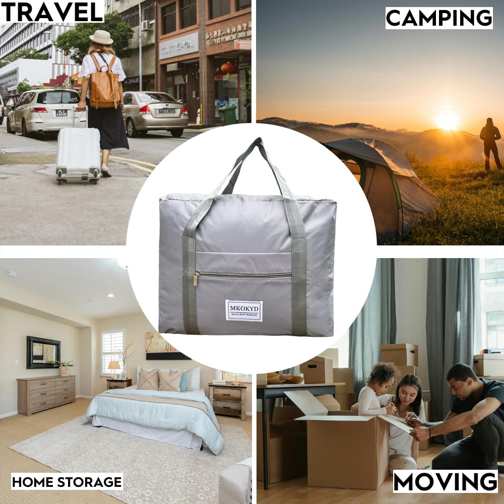 Large 70L Foldable Duffel Bag for Travel - Waterproof Weekender Overnight Bag with Trolley Sleeve - Perfect for Gym, Camping & Airplane Carry-On (Men & Women)