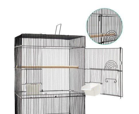 Premium Medium Black Bird Cage for Parrots & Small Birds - Durable & Spacious Design for Home, Office, or Outdoor Use