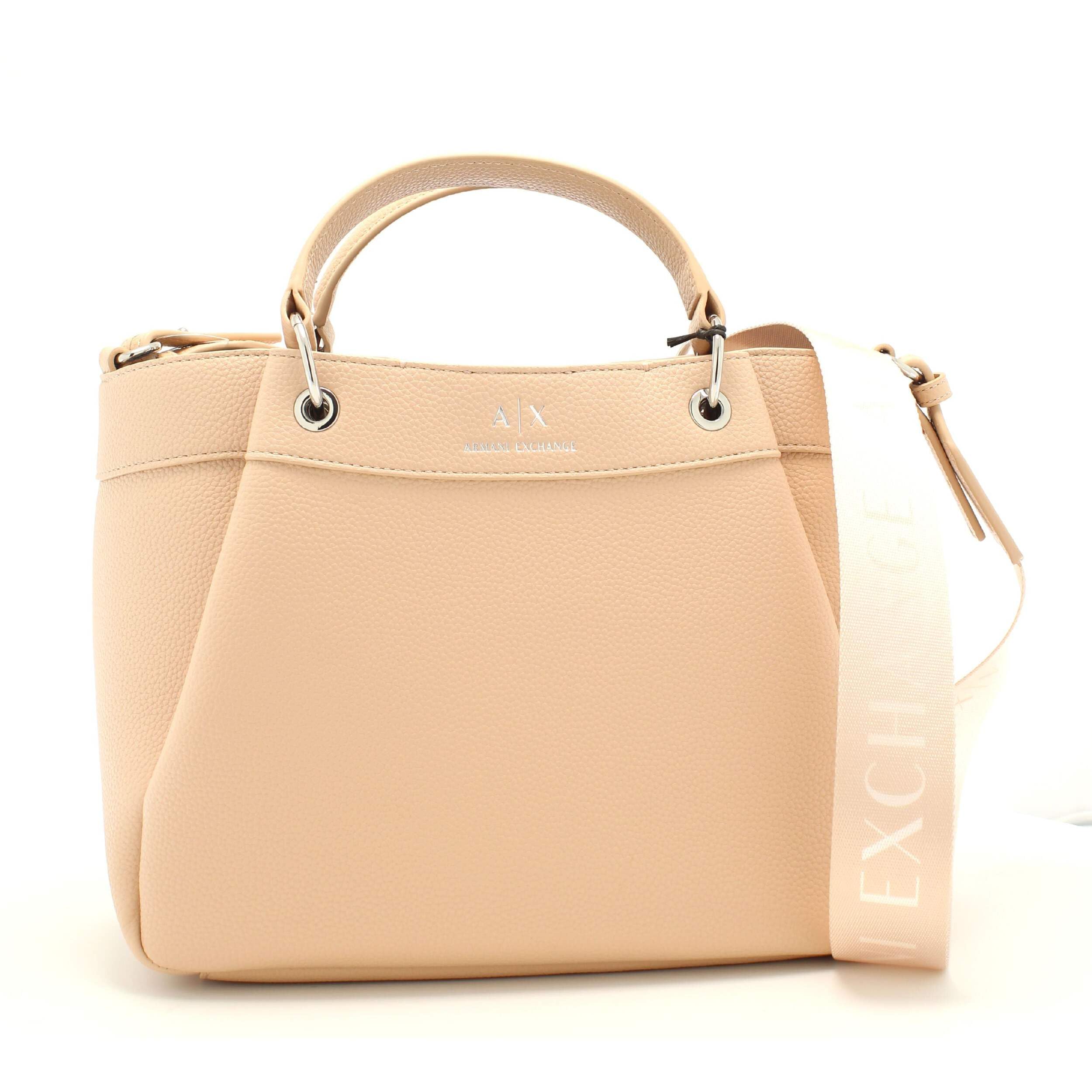 Armani Exchange Wave Large Tote Bag with Adjustable Webb Strap - Stylish Women's Handbag for Work, Travel & Everyday Use