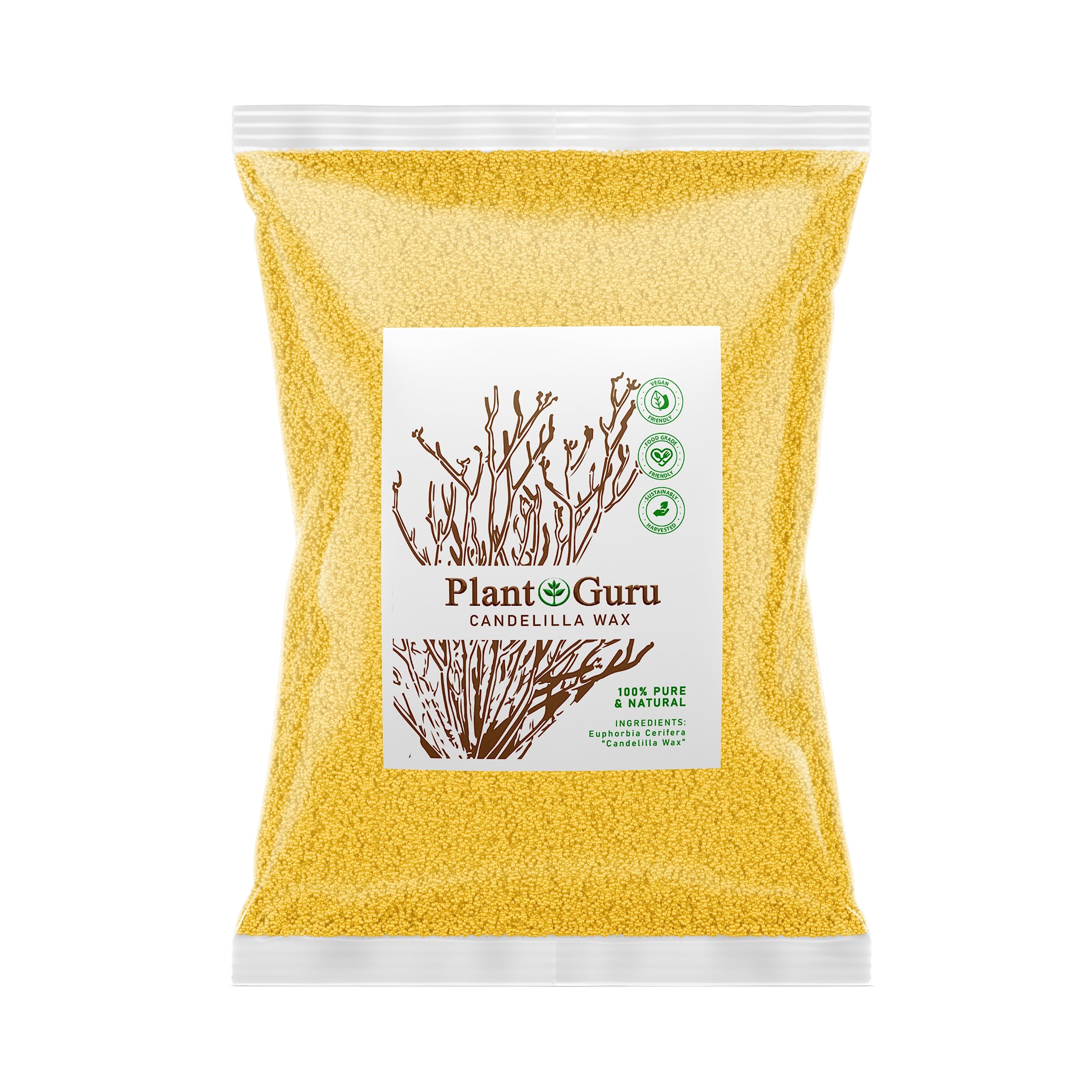 5 lbs Bulk Candelilla Wax Pellets - 100% Pure Natural Food Grade Vegan Wax for DIY Lip Balm, Soap, Candle Making, Creams & Lotions | Beeswax Alternative for Skin, Face & Hair Care | Perfect for Homemade Cosmetics, Hair Products & Candle Crafting