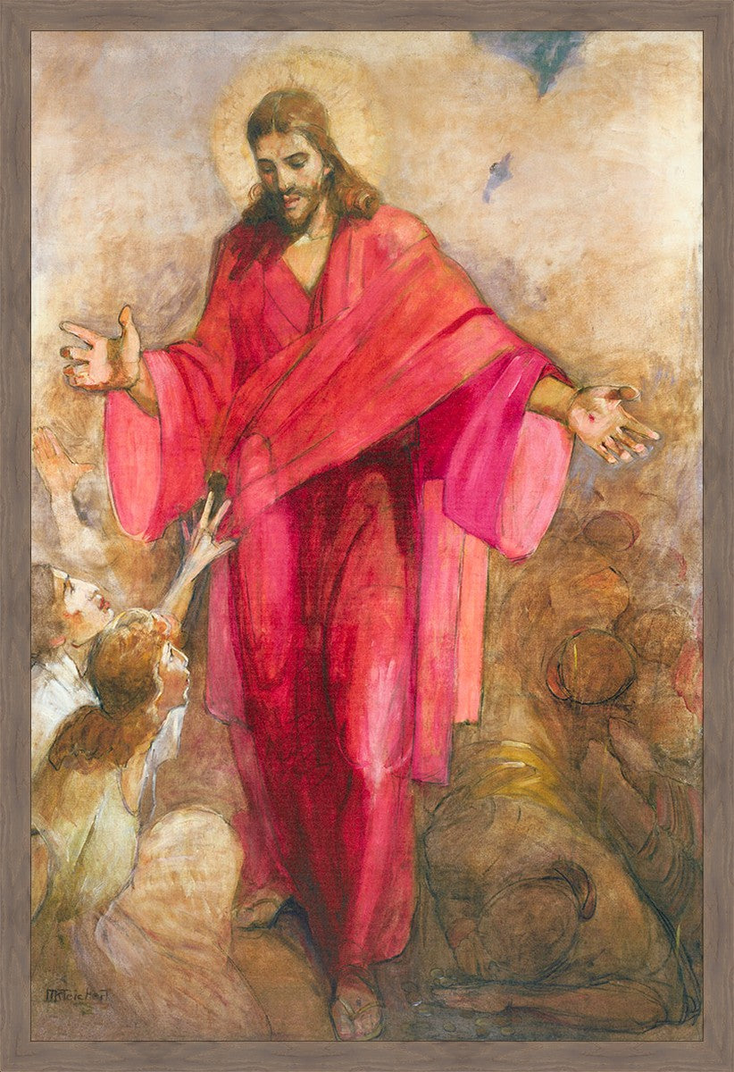 Large Christ in Red Robe Wall Art - Religious Home Decor for Living Room, Bedroom & Church