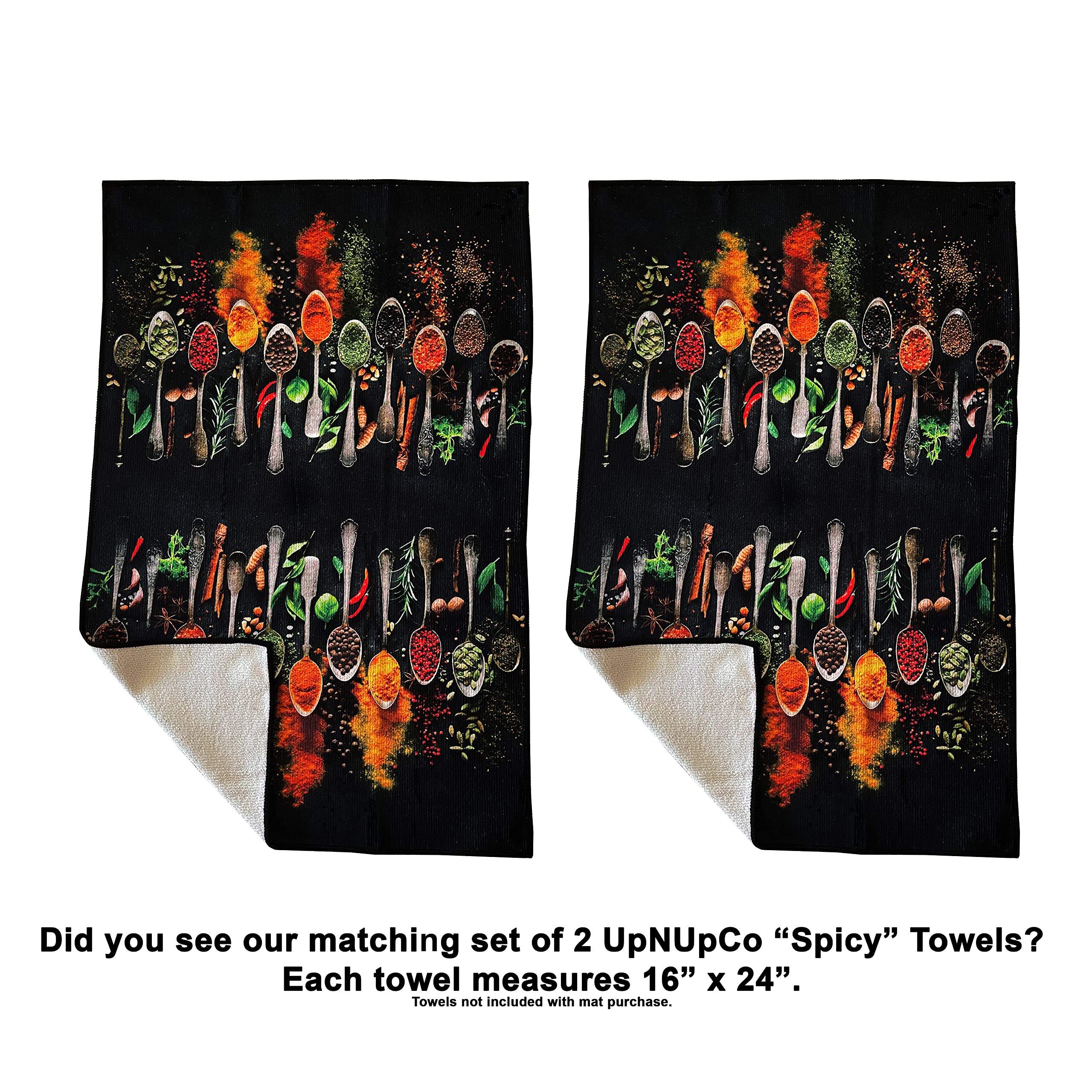 UpNUpCo Non-Slip Farmhouse Kitchen Rugs Set - 2 Piece Colorful Artistic Floor Mats (30