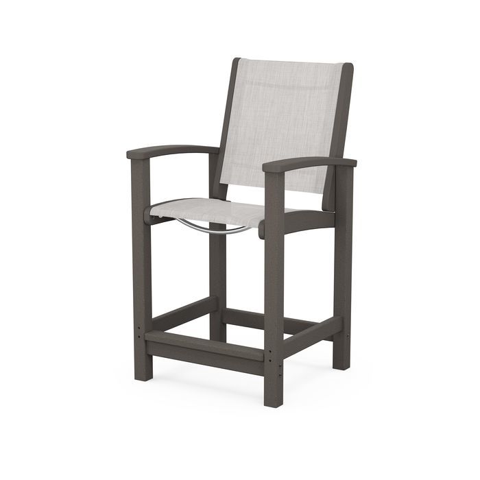 POLYWOOD Coastal Counter Chair - Durable Outdoor Bar Stool for Patio, Deck & Poolside - Weather-Resistant & Low Maintenance