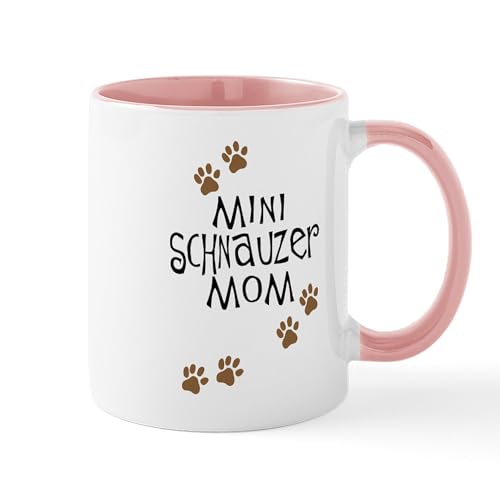 White/Pink Inside - Mini Schnauzer Mom Mug