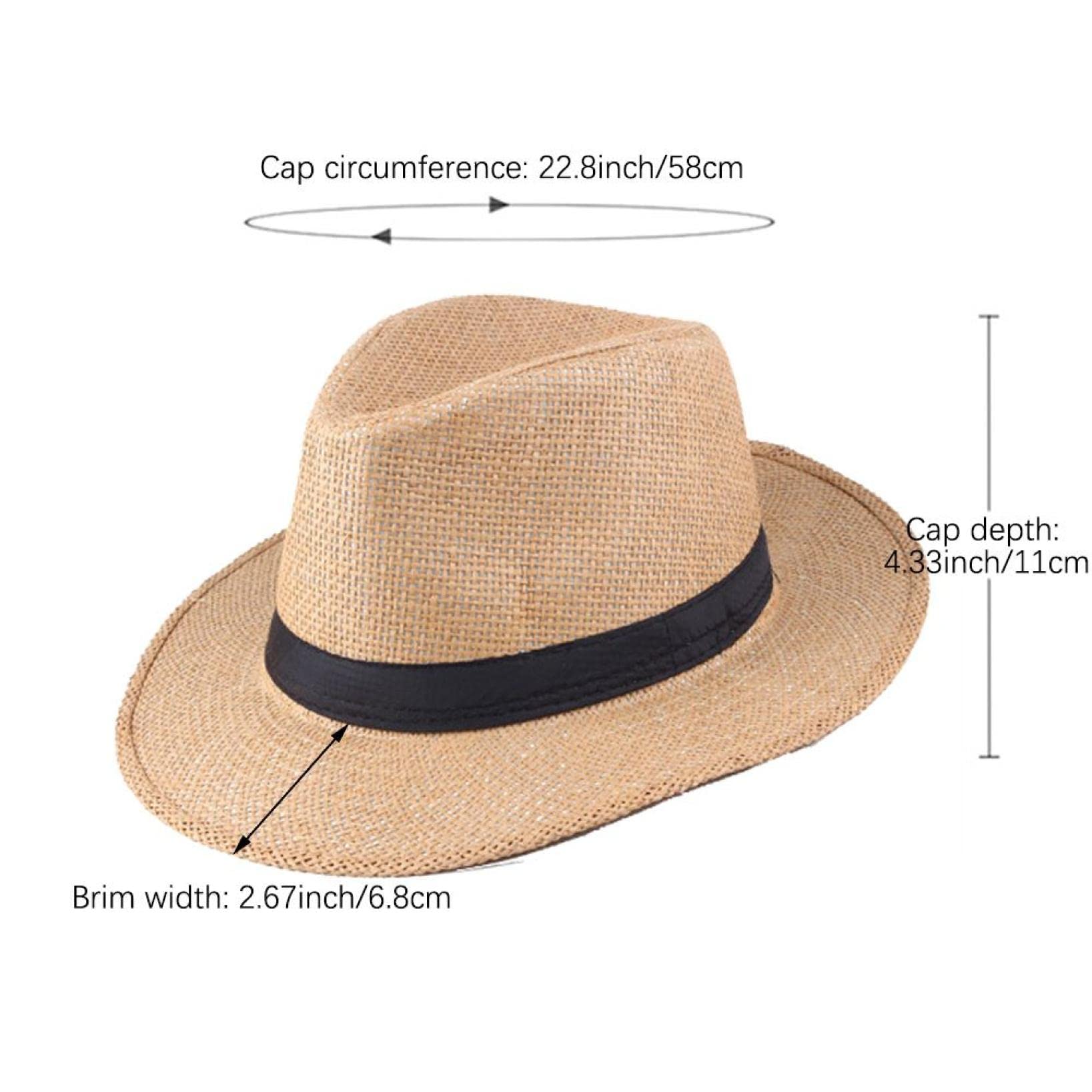 Stylish Wide Brim Straw Panama Hat for Men - Breathable Summer Beach Sun Hat with Black Ribbon, Perfect for Vacations, Outdoor Activities & Fashion Accessories