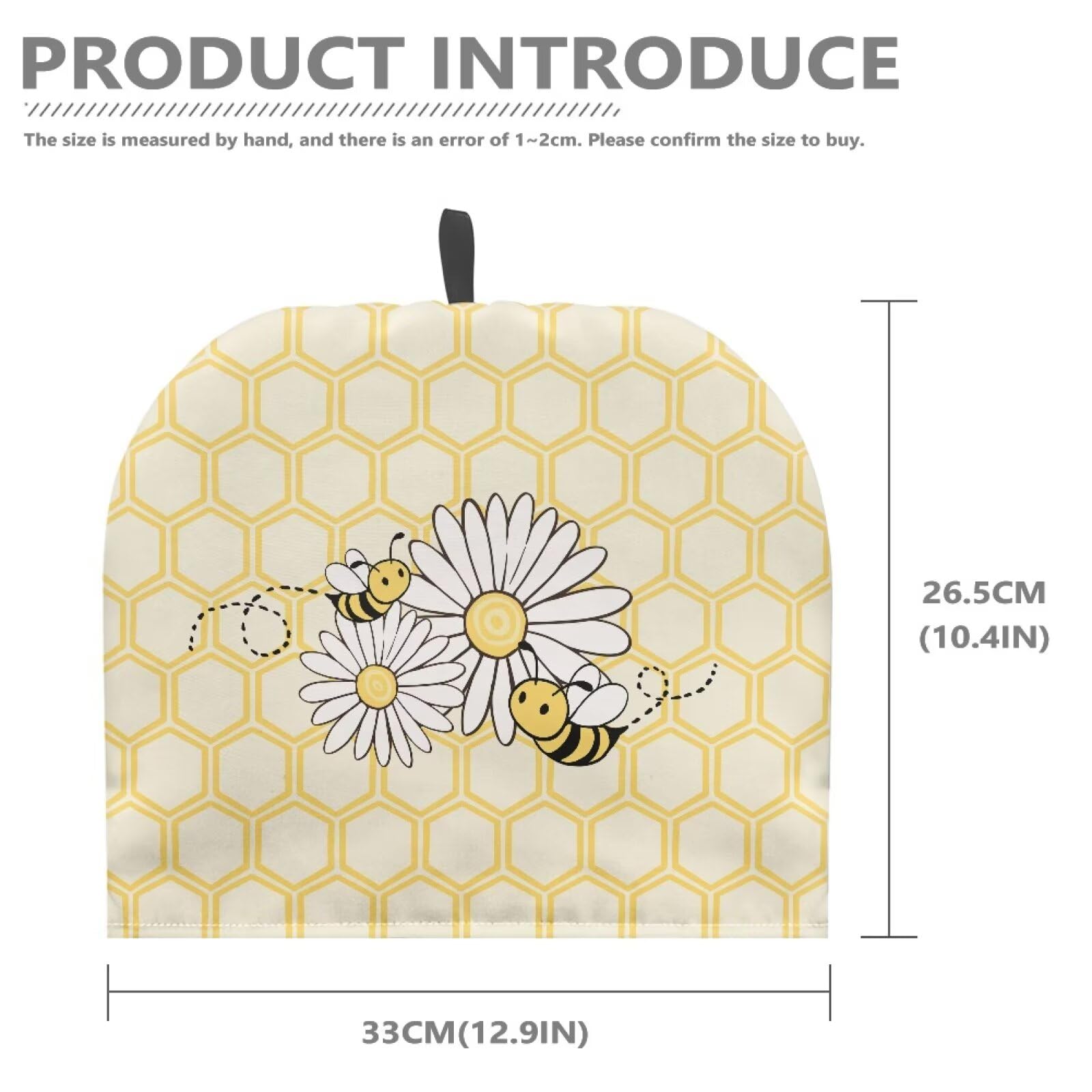 Bee Dust Cover Insulated Tea Cozy for Teapot - Foldable Tea Kettle Cover with Heat Retention for Breakfast & Tea Time - Decorative Kitchen & Coffee Table Accessory - Fade Resistant & Durable - Perfect for Home, Office, and Gifts