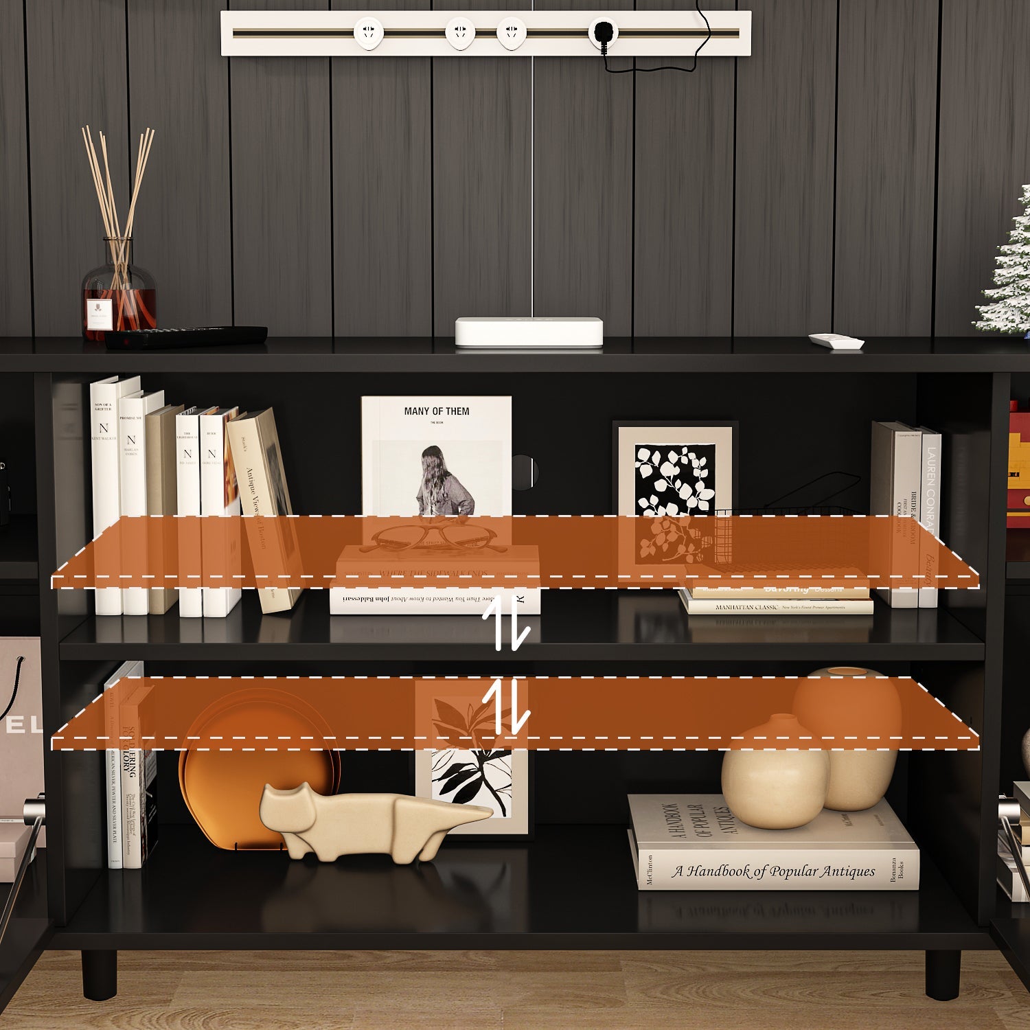 Modern TV Stand Media Console with Storage Cabinet - Sturdy Entertainment Center for Gaming & Living Room - Perfect for TVs up to 65