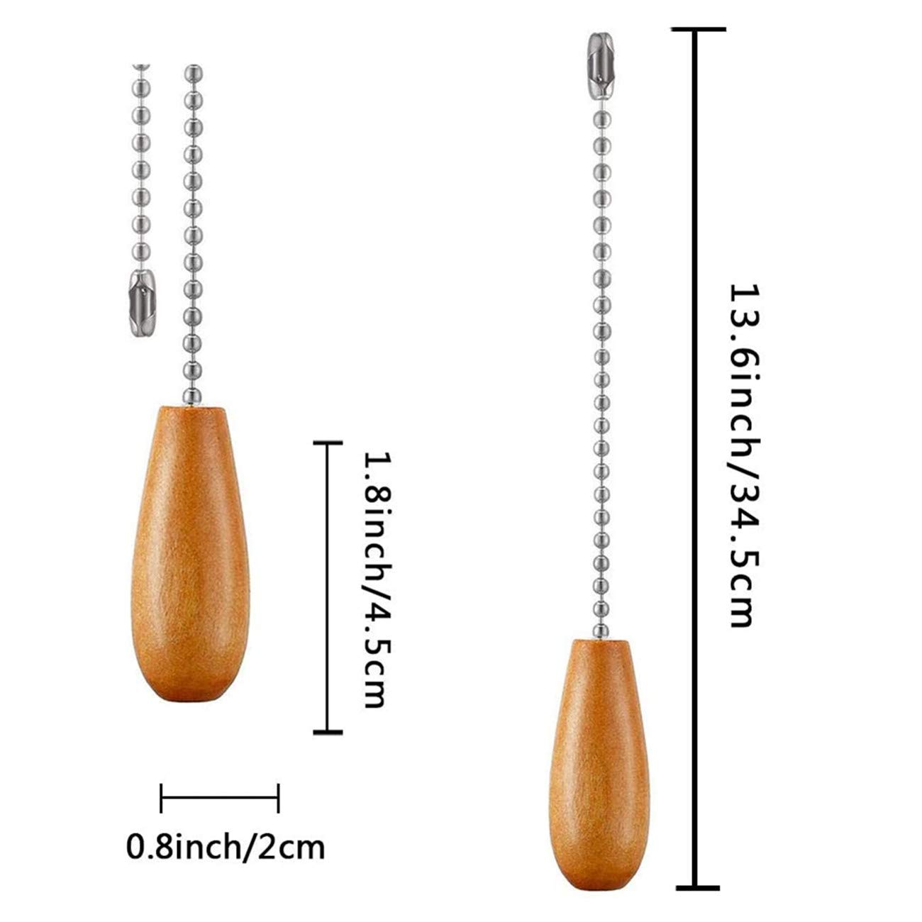 Wooden Ceiling Fan Chain Pulls - 3 Pack Extension Cord for Ceiling Light & Fan Control - Perfect for Bedroom, Living Room, and Home Office Lighting Adjustments