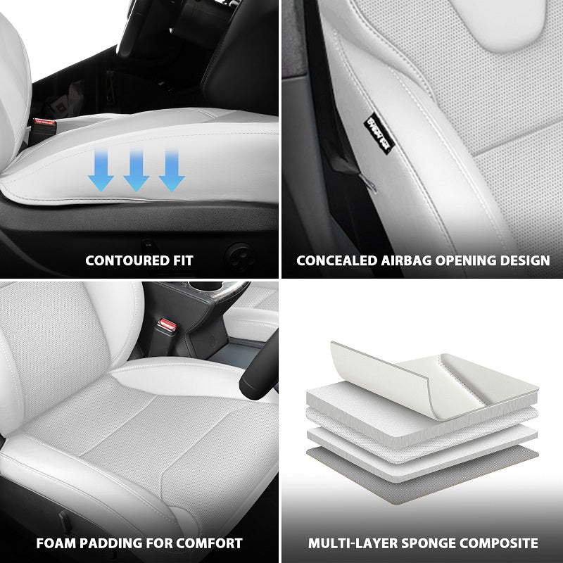 Premium Tesla Model X Leather Seat Covers - 6 Seater Custom Fit for 2016-2019 Models | Luxury Car Interior Upgrade for Comfort & Style