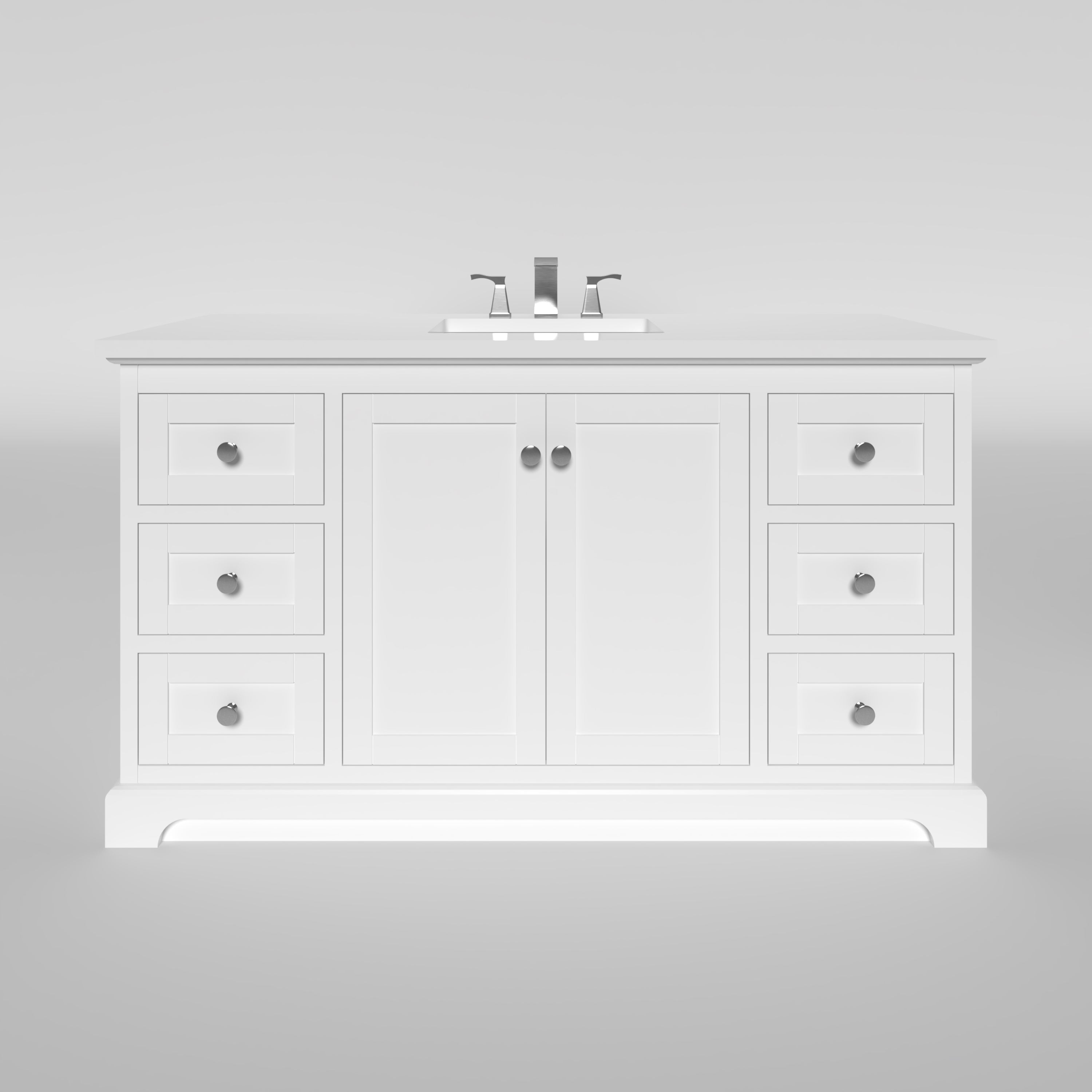 Marietta 59.5 Inch White Single Bathroom Vanity Cabinet Only - Perfect for Modern Bathroom Remodeling & Small Space Solutions