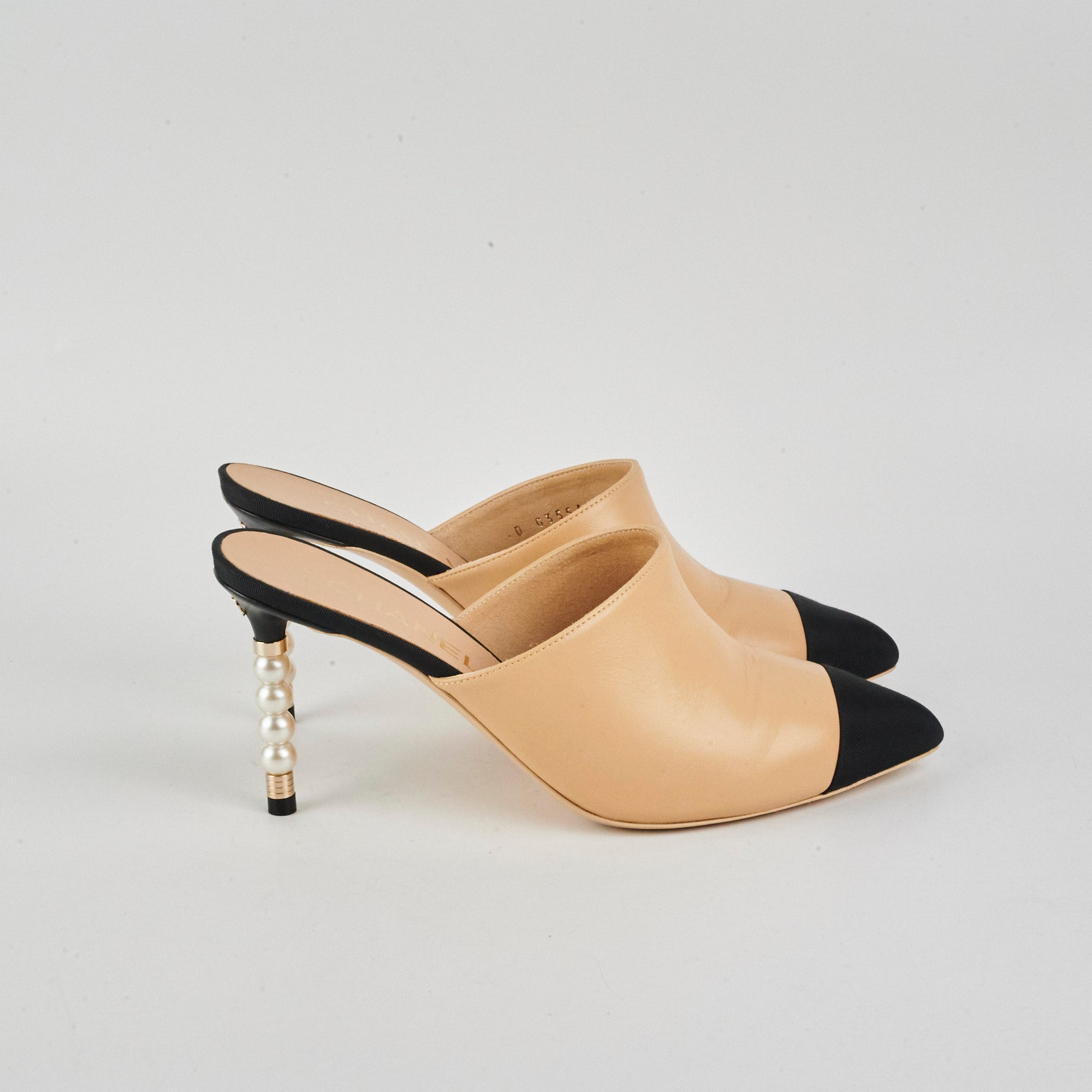 Chanel Beige Pearl Embellished High Heel Pumps - Women's Size 37 (US 7) - Luxury Designer Shoes for Weddings, Parties & Special Occasions