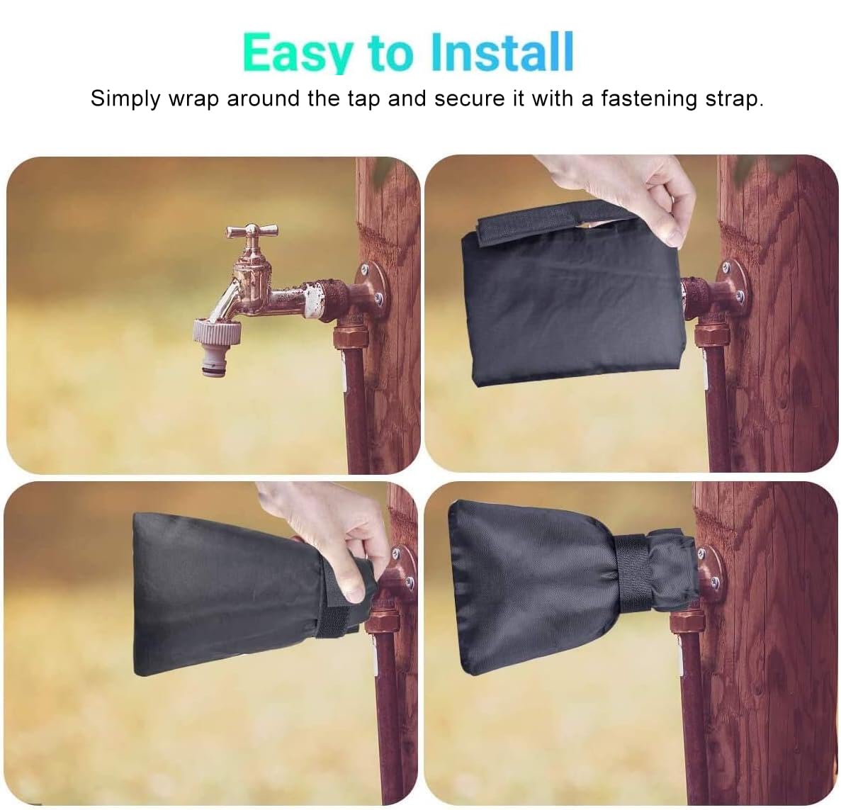**4 Pack Outdoor Faucet Covers for Winter - 6