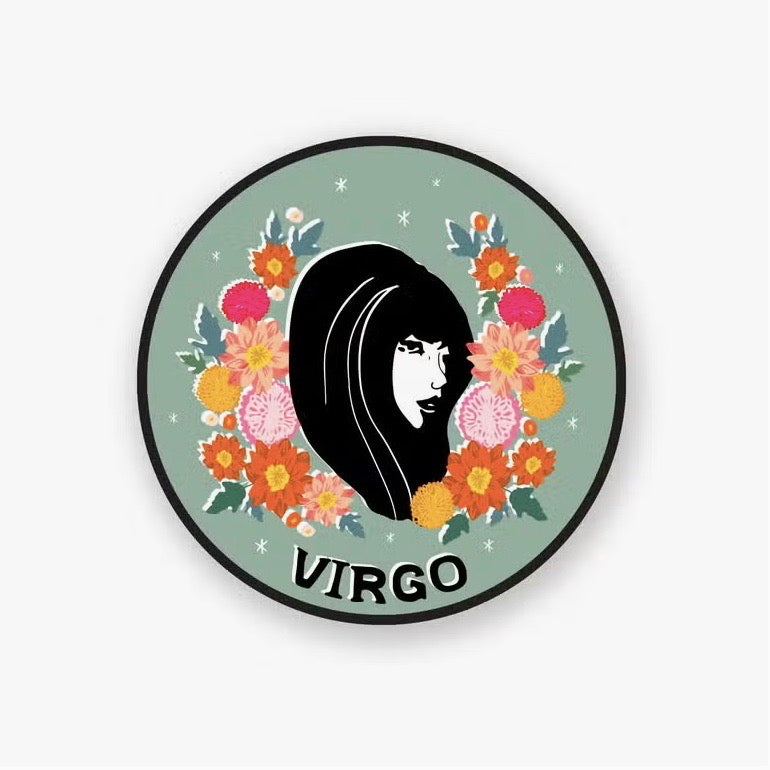 Virgo Zodiac Sticker - Premium Astrology Decals for Laptops, Water Bottles & Journals - Perfect for Virgo Gifts & Room Decor
