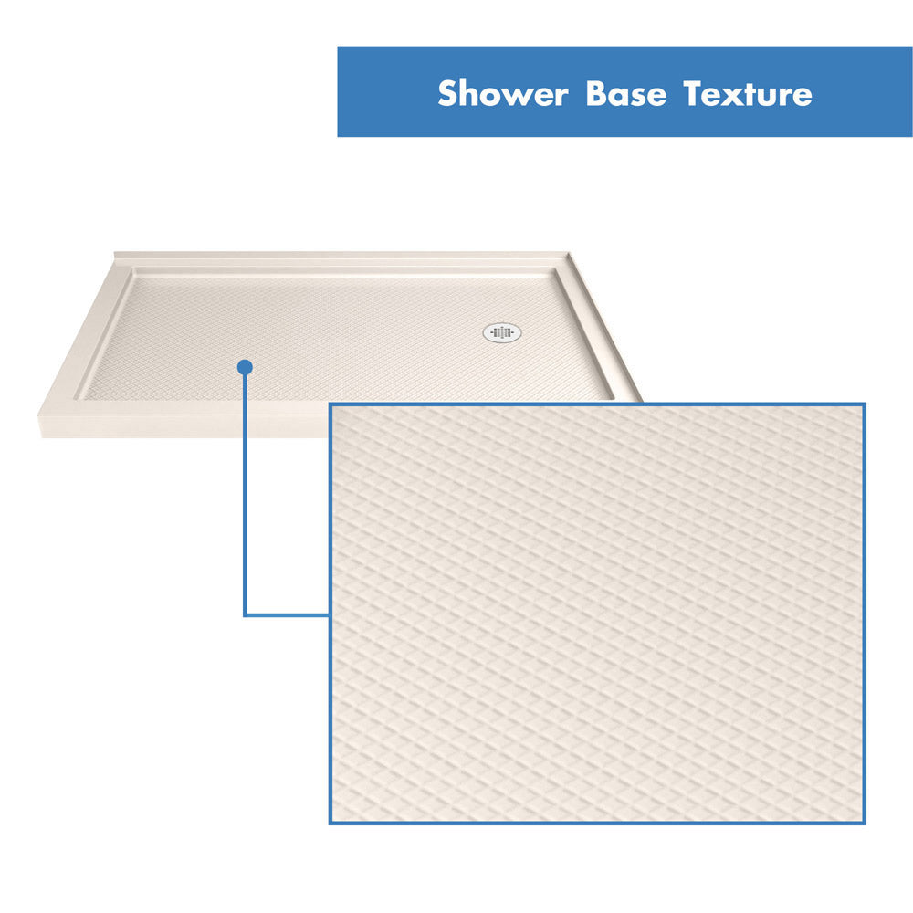 DreamLine Flex 36x48x74.75 Inch Semi-Frameless Pivot Shower Enclosure Kit with SlimLine Base - Modern Bathroom Upgrade for Small Spaces, Easy Installation for Home Renovation