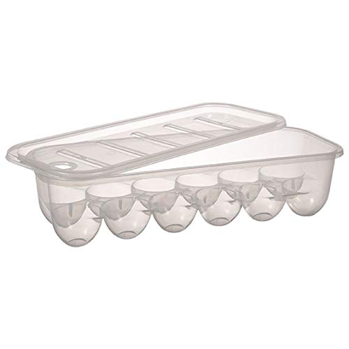 TAVERNIT Clear Plastic Refrigerator Storage Basket - Holds 12 Eggs Perfectly | Ideal for Kitchen Organization & Fridge Storage Solutions