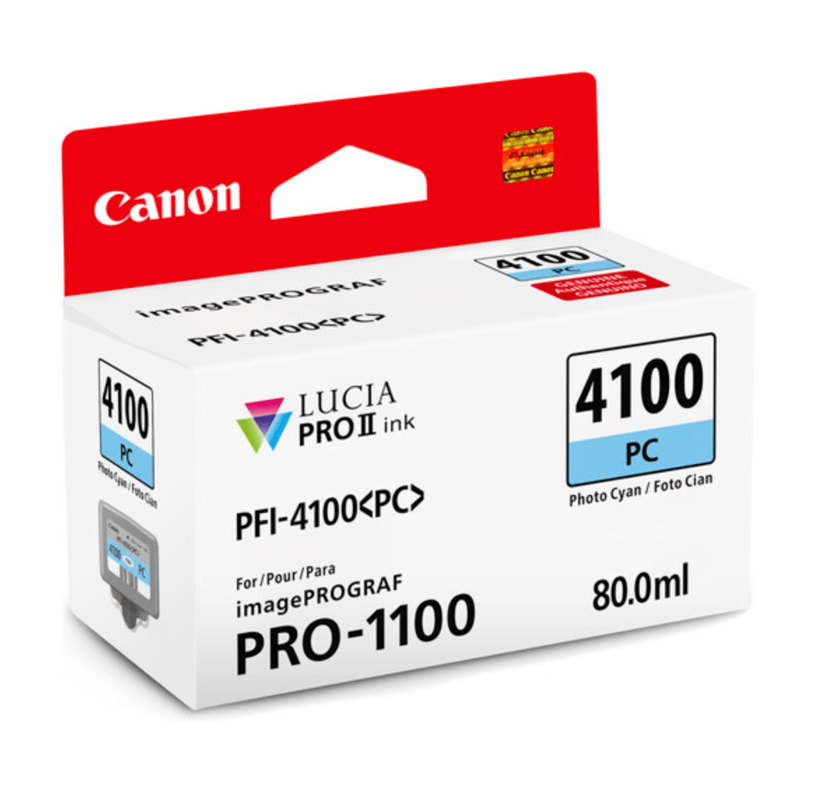 Canon PFI 4100 Photo Cyan Pigment Ink Tank (80mL) - High-Quality Printer Ink for Canon Printers | Perfect for Photo Printing, Art Projects & Professional Documents