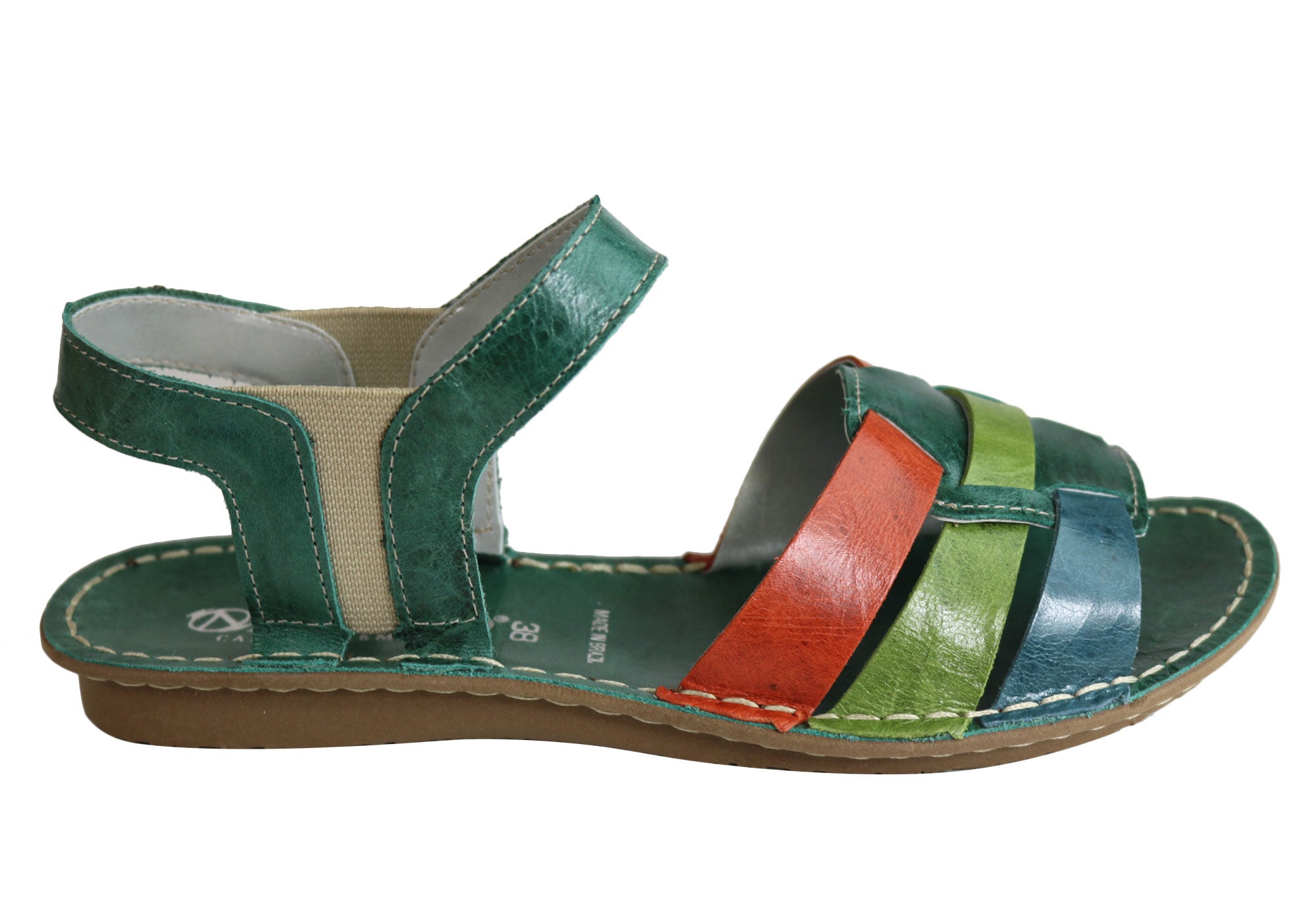 Andacco Mona Women's Comfortable Flat Leather Sandals - Handmade in Brazil - Perfect for Beach, Vacation & Summer Outfits