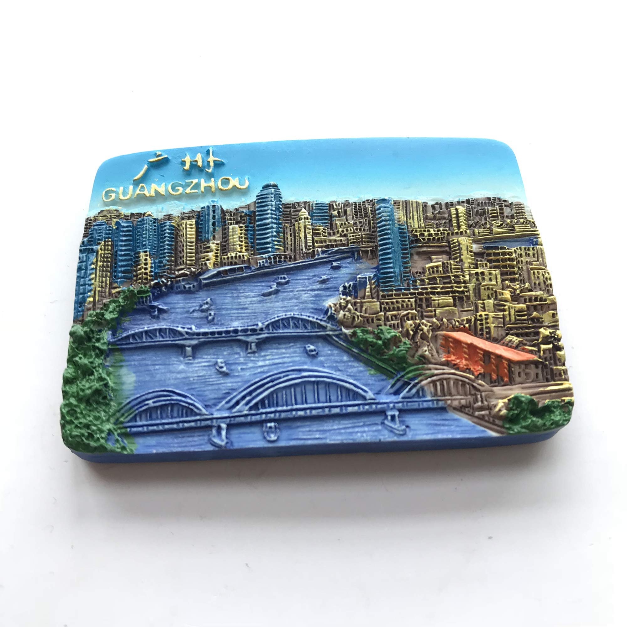 3D Guangzhou China Refrigerator Magnet - Famous Tourist Souvenir, Resin Fridge Magnet for Home & Kitchen Decoration - Perfect for Travel Memories, Gifts & Fridge Organization