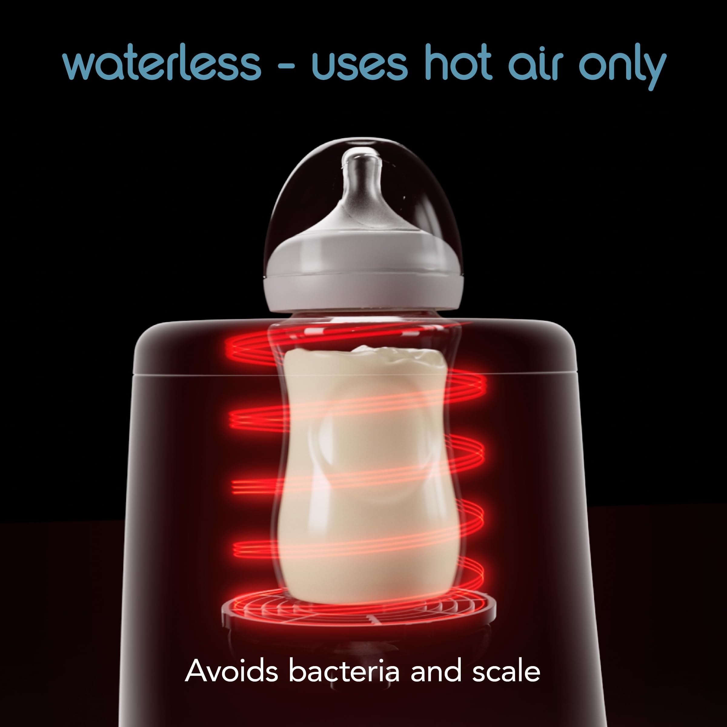 Baby Brezza AirSwirl Waterless Bottle Warmer for Breastmilk & Formula - Fast, Safe Warming Preserves Nutrients - Perfect for Night Feedings & Travel