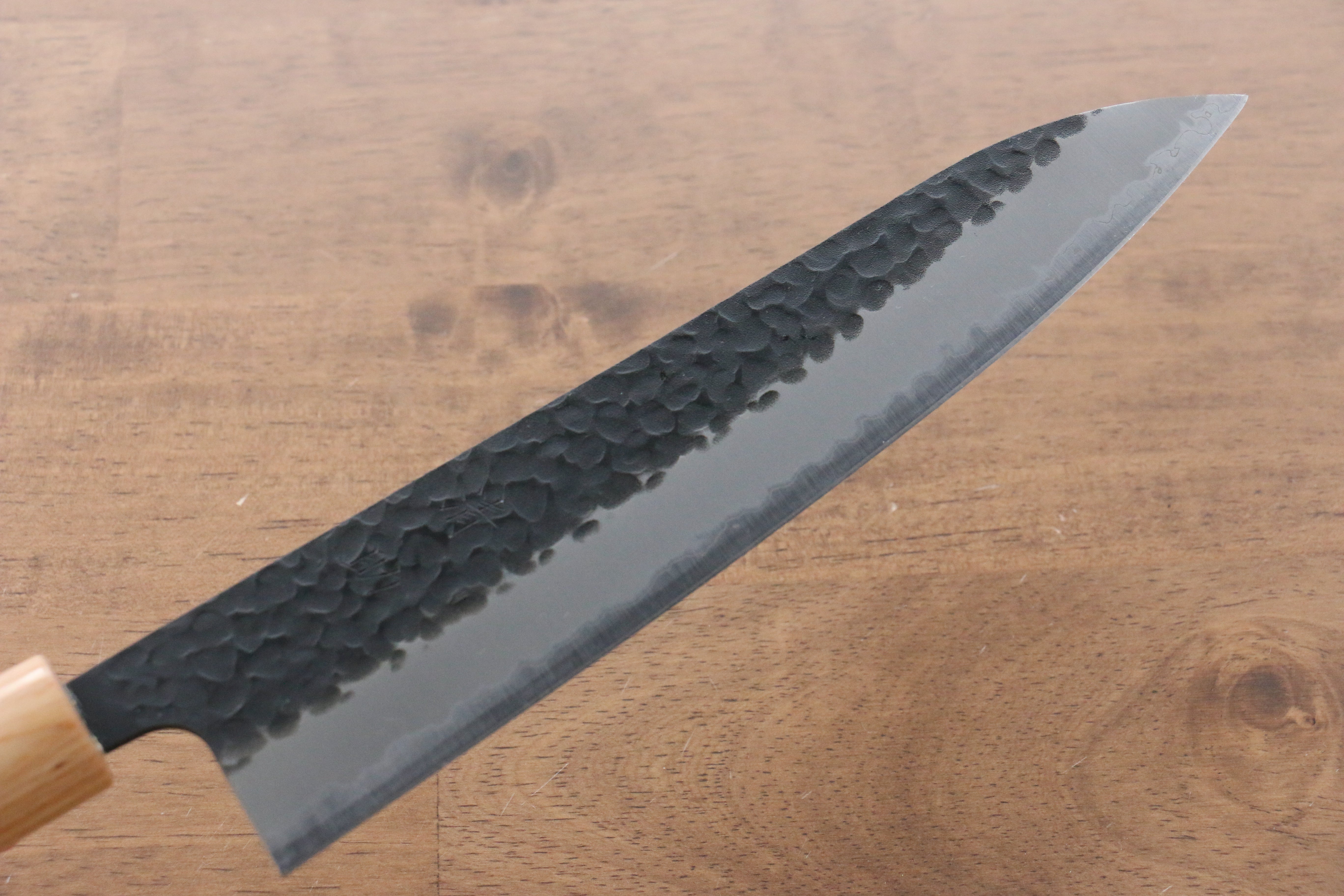 Seisuke Kokubyaku Blue Super Hammered Kurouchi Gyuto 210mm Japanese Chef Knife with Morado Wood Handle - Perfect for Slicing, Dicing, and Precision Cooking in Professional Kitchens & Home Use