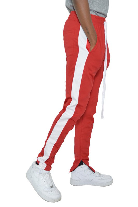 Men's Single Stripe Track Pants - Comfortable Athletic Joggers for Running, Gym & Casual Wear | Lightweight Breathable Workout Pants
