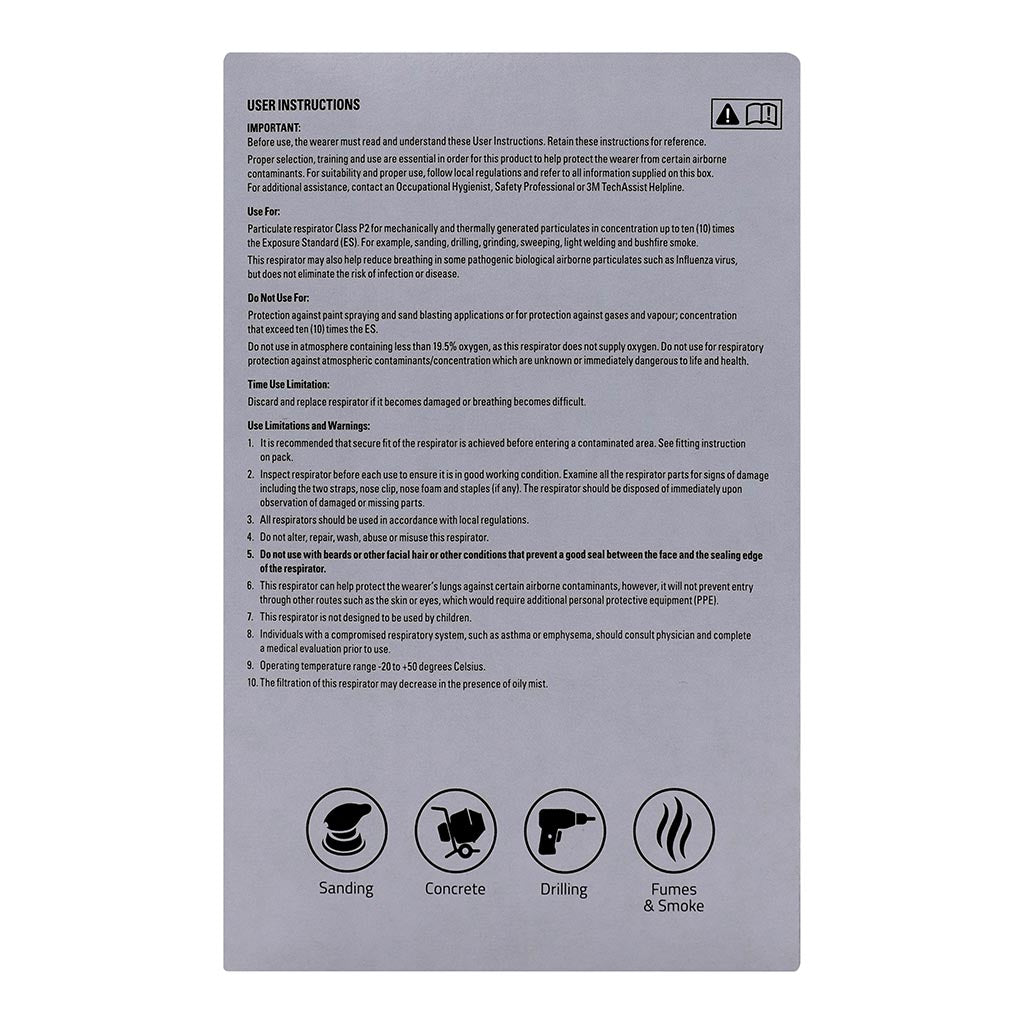 3M Builders P2 Respirator Mask, Pack of 20 (8205CH 20 DC) - Dust Protection for Construction, Woodworking & DIY Projects