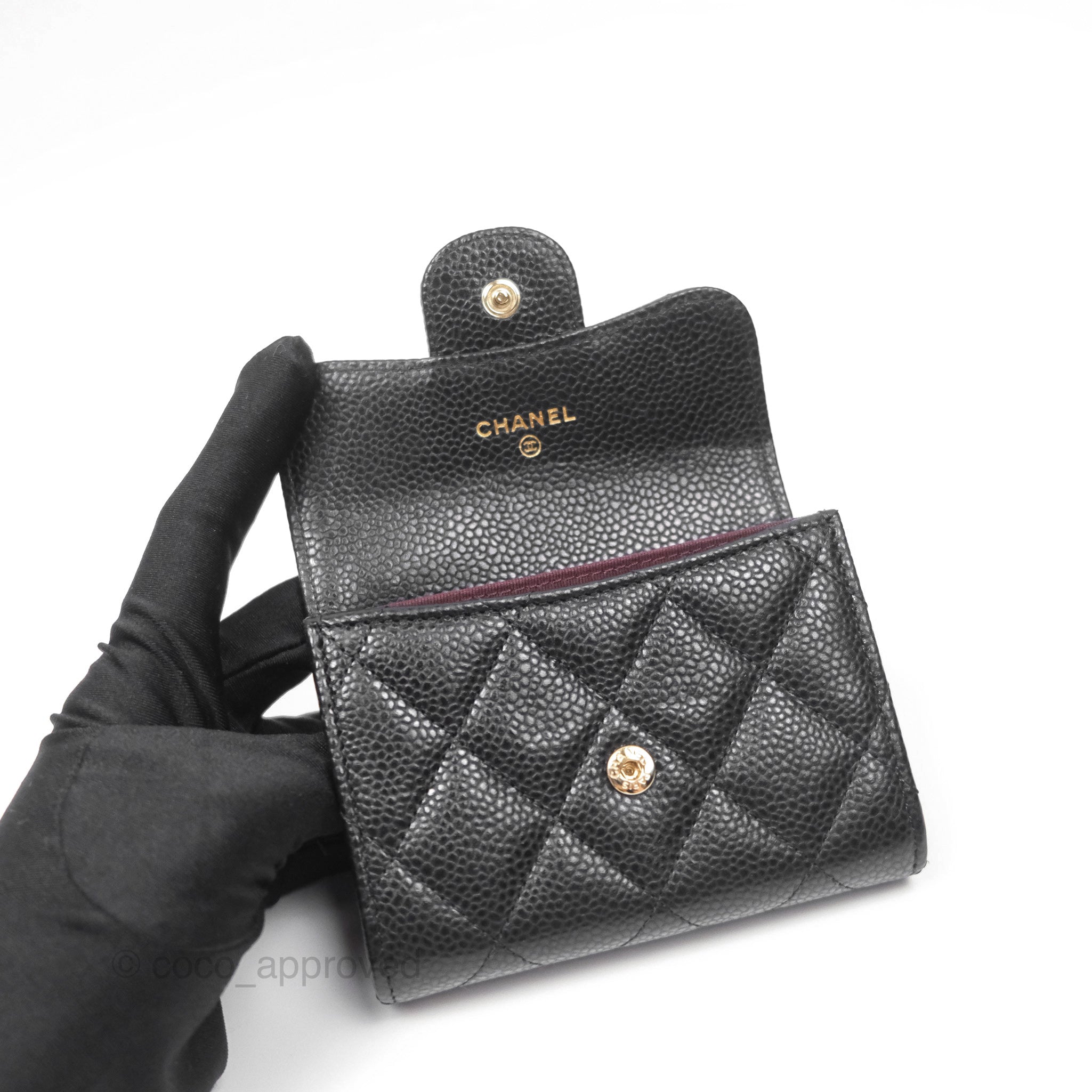 Chanel Caviar Quilted Flap Card Holder Wallet in Black with Gold Hardware - Perfect for Everyday Luxury & Gift Giving