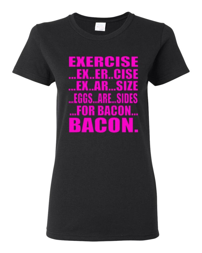 Women's Funny Bacon & Eggs Gym Workout T-Shirt - Perfect for Fitness Enthusiasts & Breakfast Lovers