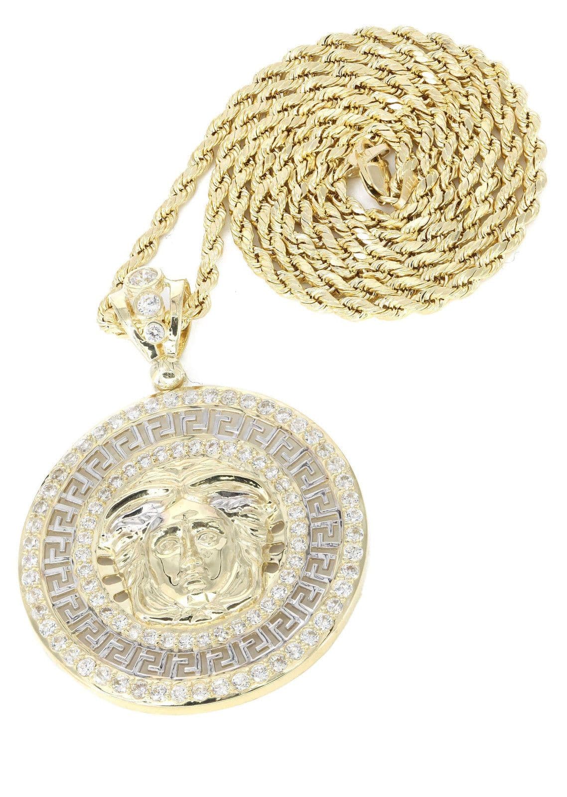10K Yellow Gold Medusa Style Necklace - 14.4 Grams | Elegant Greek Mythology Jewelry for Women, Perfect Gift for Birthday, Anniversary & Valentine's Day