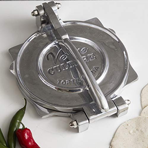 Verve CULTURE 9-Inch Aluminum Tortilla Press - Heavy Duty Taco & Quesadilla Maker for Authentic Mexican Street Food (Aplastador de Tortillas) - Perfect for Home Kitchens & Taco Tuesday Parties