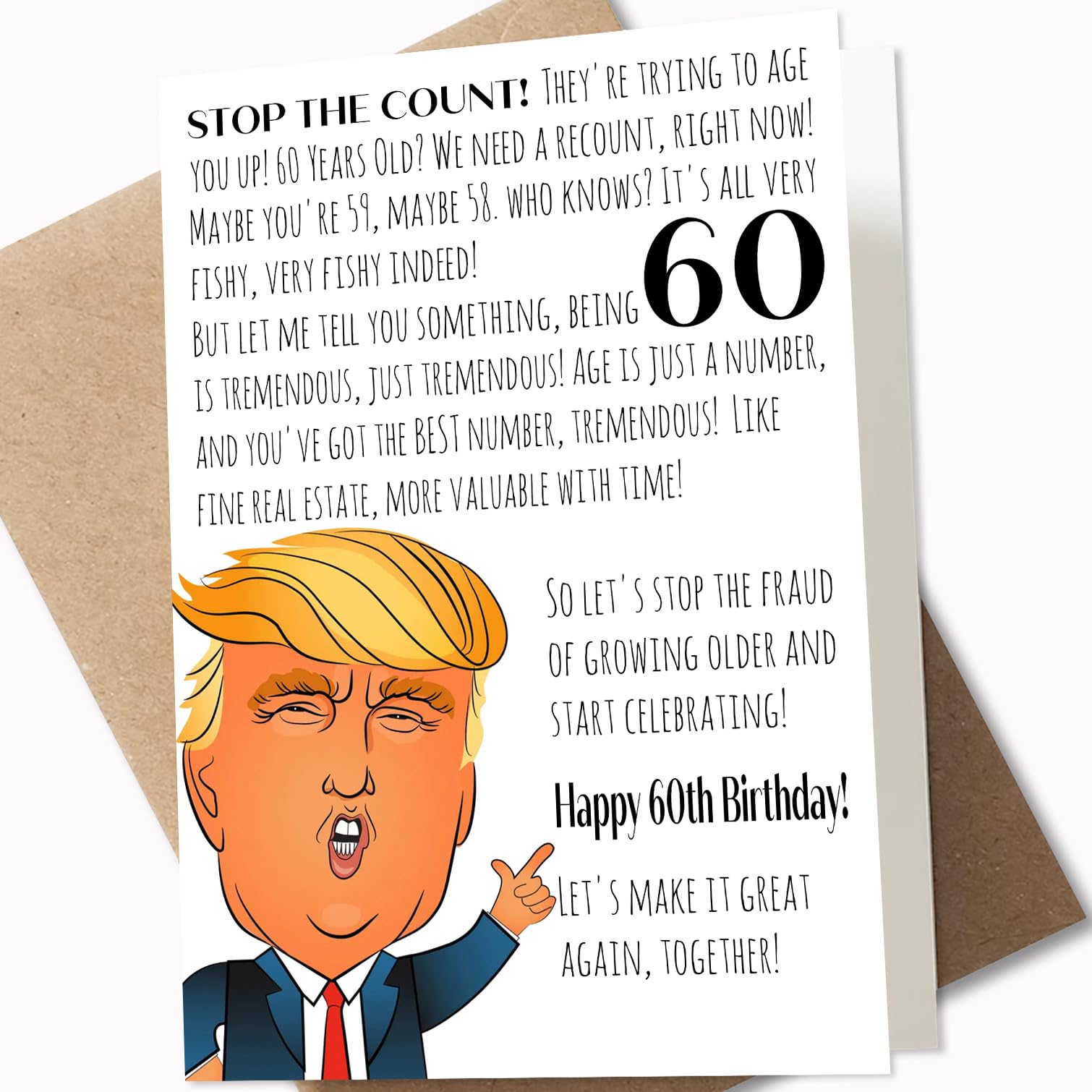 Funny 60th Birthday Card for Women & Men - Perfect Gift for 60th Birthday Celebrations at Home or Office