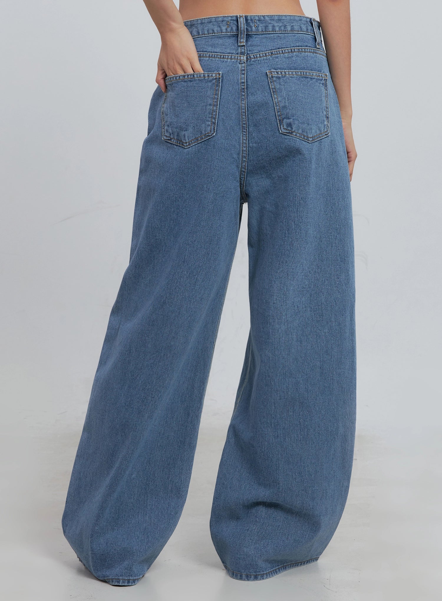 Daniela High Waisted Wide Leg Jeans for Women - Stretchy Comfort Denim Pants - Perfect for Casual Outings, Office Wear & Date Nights