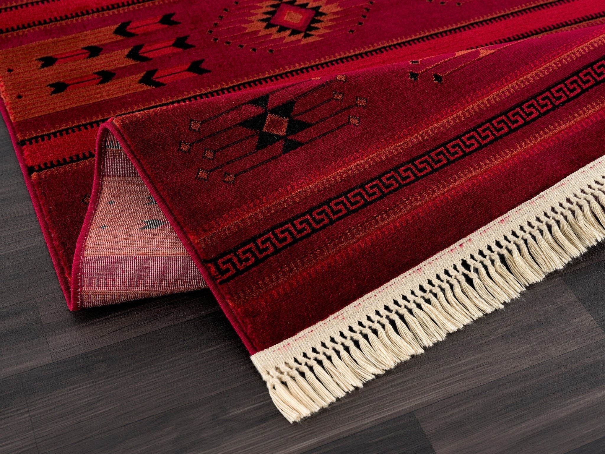 Authentic Afghan Powerloomed Red & Black Baluchi Rug - Handmade Tribal Design for Living Room, Bedroom & Home Decor