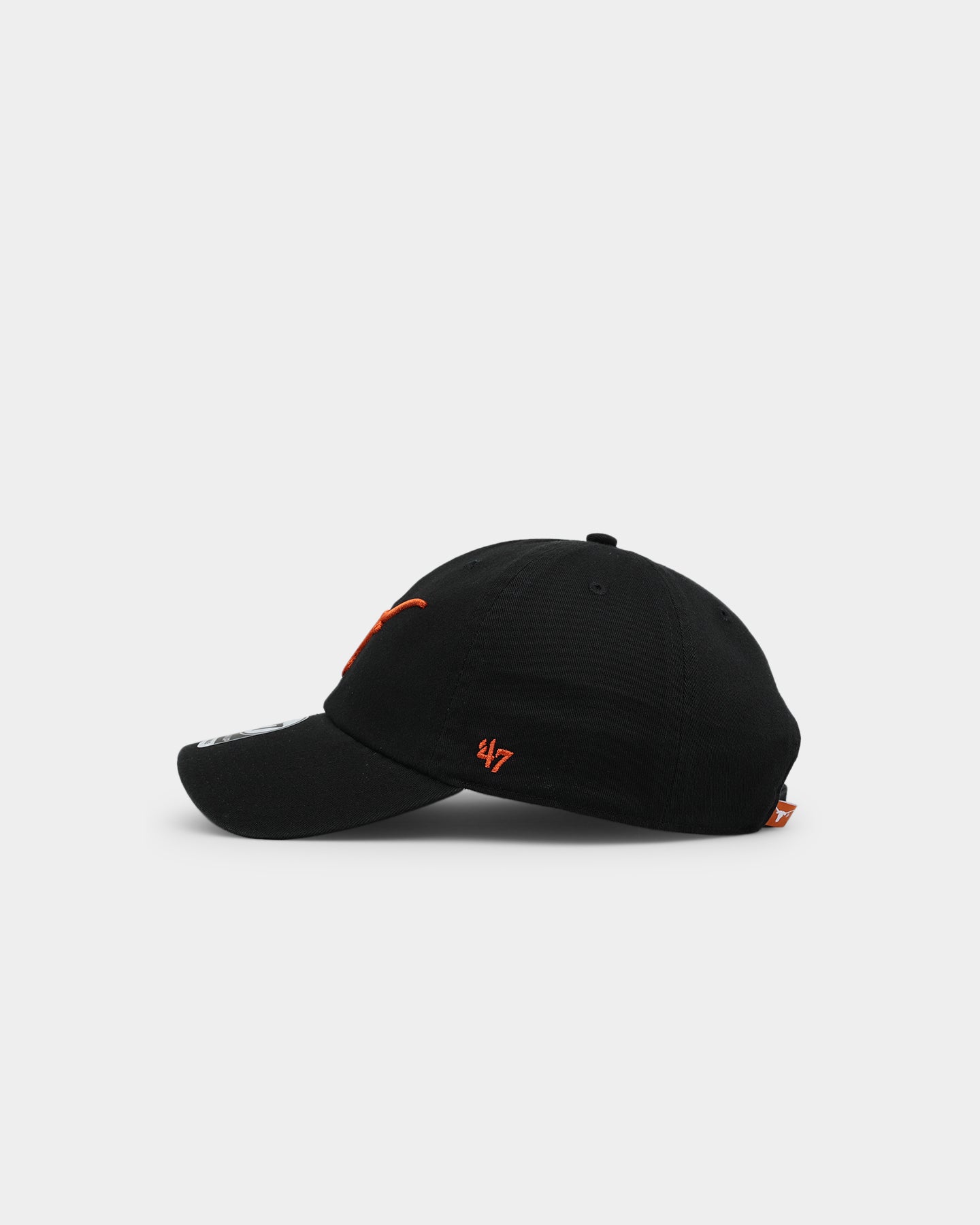 47 Brand Texas Longhorns '47 Clean Up Adjustable Strapback Hat - Black NCAA College Team Snapback Cap for Men & Women - Perfect for Game Day, Tailgating and Casual Wear