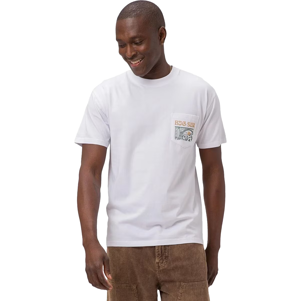 Big Sur Puff Print Pocket T-Shirt for Men - Soft Cotton Casual Tee for Everyday Wear, Street Style & Outdoor Adventures