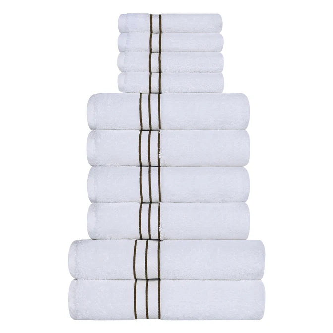 Premium 10-Piece Turkish Cotton Towel Set - Ultra Plush, Highly Absorbent Bath Towels for Spa, Gym & Luxury Home Use
