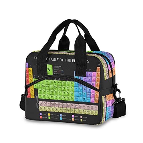 **Periodic Table Insulated Lunch Bag - Large Reusable Cooler Tote for Work, School & Picnics - Adjustable Shoulder Strap for Men, Women & Kids - Science Chemistry Themed Meal Prep Lunch Box**    *(Use Cases: Perfect for office lunches, school meals, outdoor picnics, or as a fun science-themed gift for chemistry lovers!)*