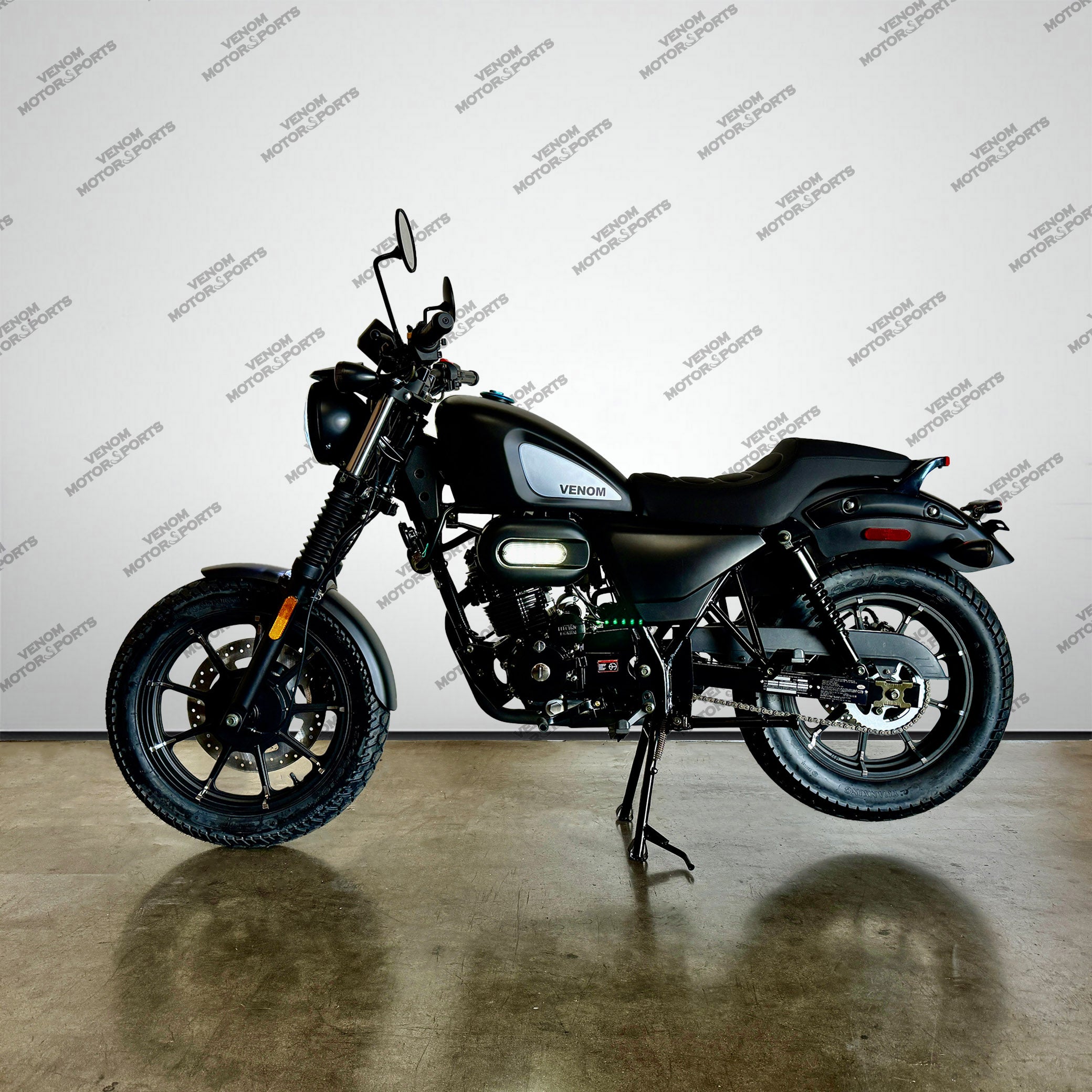 Venom Ghost 250cc Chopper Motorcycle - 5 Speed Manual Transmission for Cruising & Urban Commuting | Classic Style Bike for Men & Women