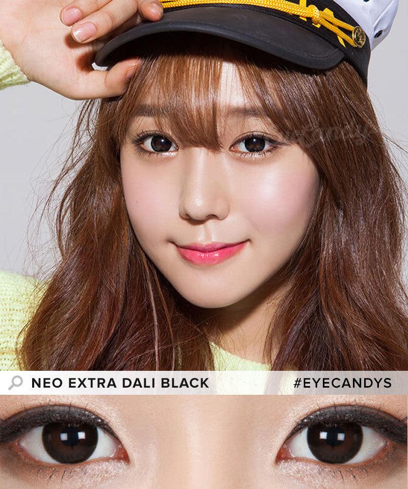 NEO Vision Monthly Extra Dali Black Colored Contact Lenses - Natural Eye Color Enhancer for Cosplay, Halloween & Daily Wear