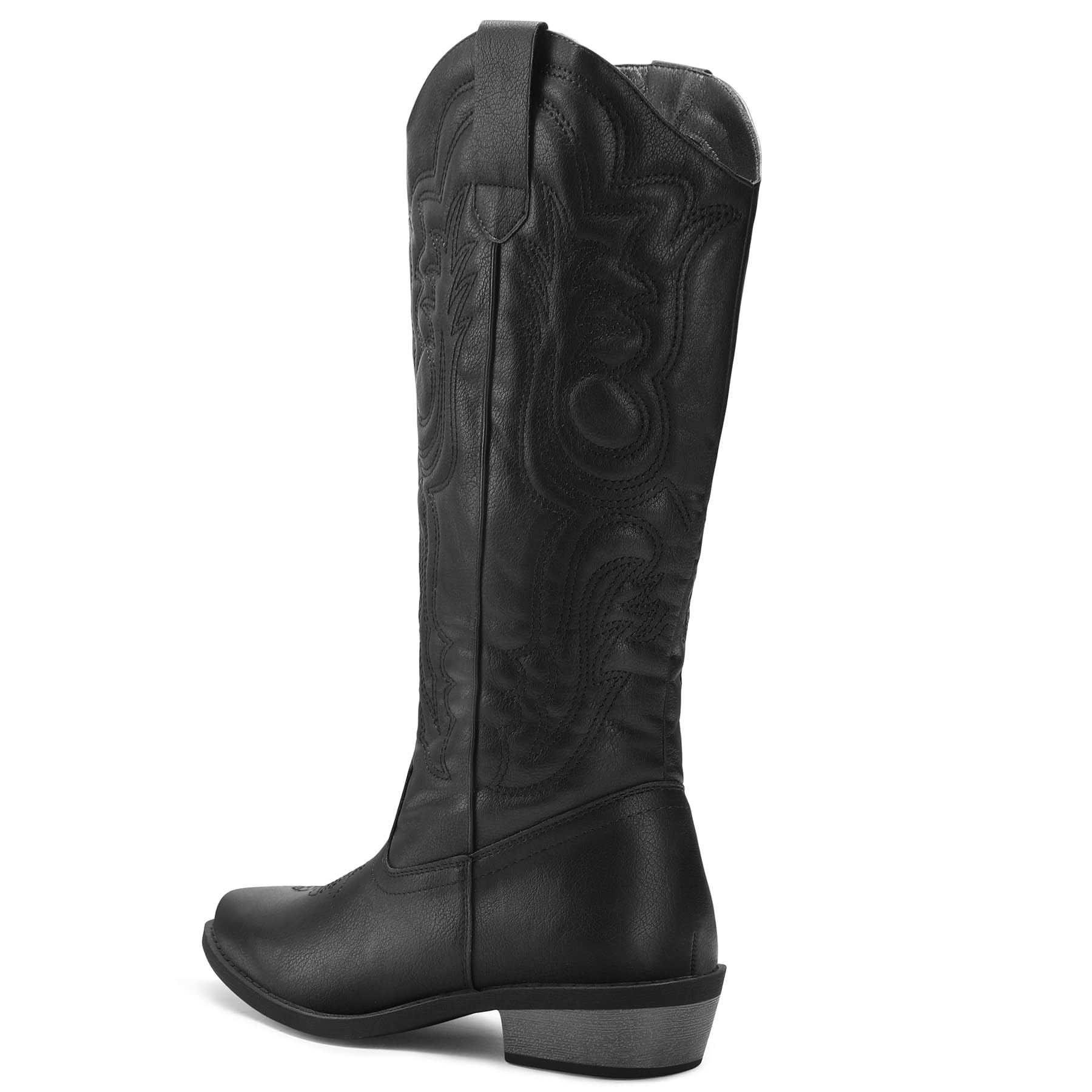 Mysoft Women's Cowboy Boots - Mid Calf Western Boots with Embroidered Design, Pointed Toe & Chunky Heel for Cowgirl Style | Perfect for Country Rides, Concerts and Western Fashion Outfits