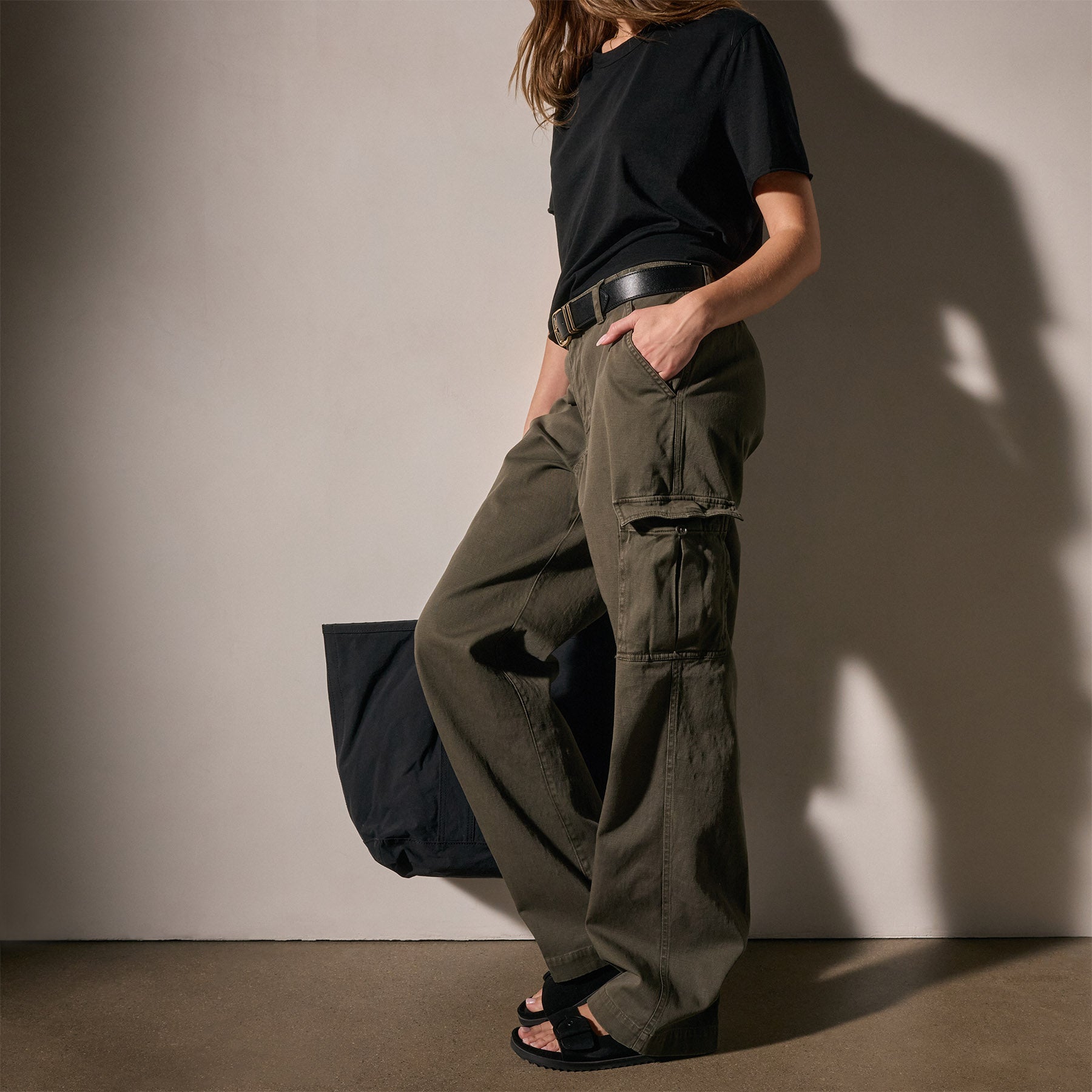 Army Green Cotton Slub Cargo Pants for Men - Tactical Military Style Hunter Pigment Work Pants | Outdoor Hiking, Camping & Workwear