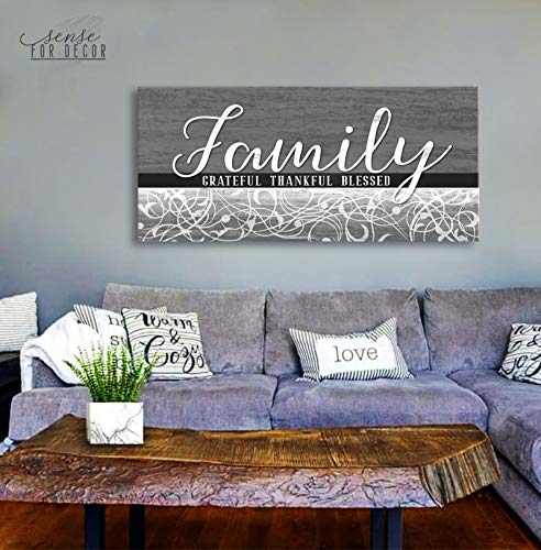 Farmhouse Family Wall Art - Large Canvas Decor for Living Room