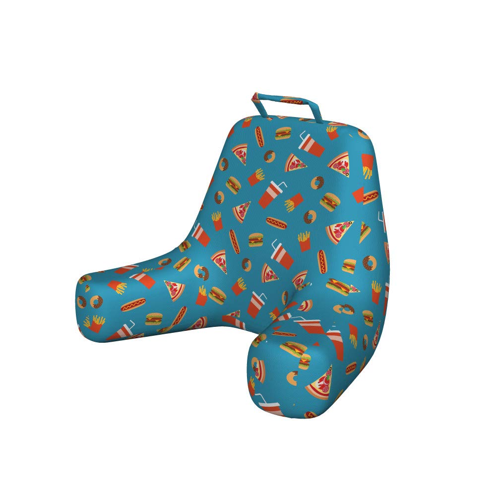 Ambesonne Food Pillow Cover - Donuts, Pizza, Fries Print - Soft Fabric XL for Reading & Bed Rest