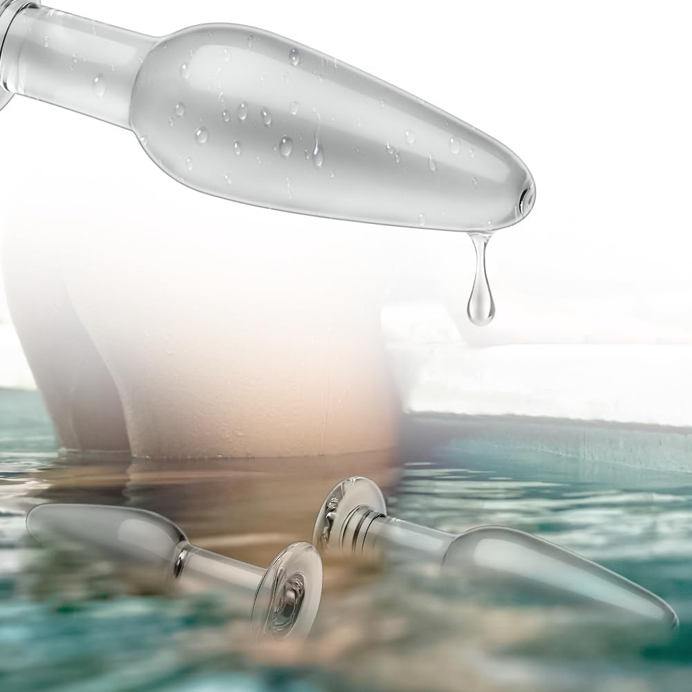 Premium 3-Piece Conical Glass Anal Plug Set - Transparent Butt Plug for G-Spot & Prostate Stimulation - Safe Sex Toy for Men, Women & Couples - Perfect for Beginners & Valentine's Gift - Use for Solo Play, Couples Exploration & Sensual Massage